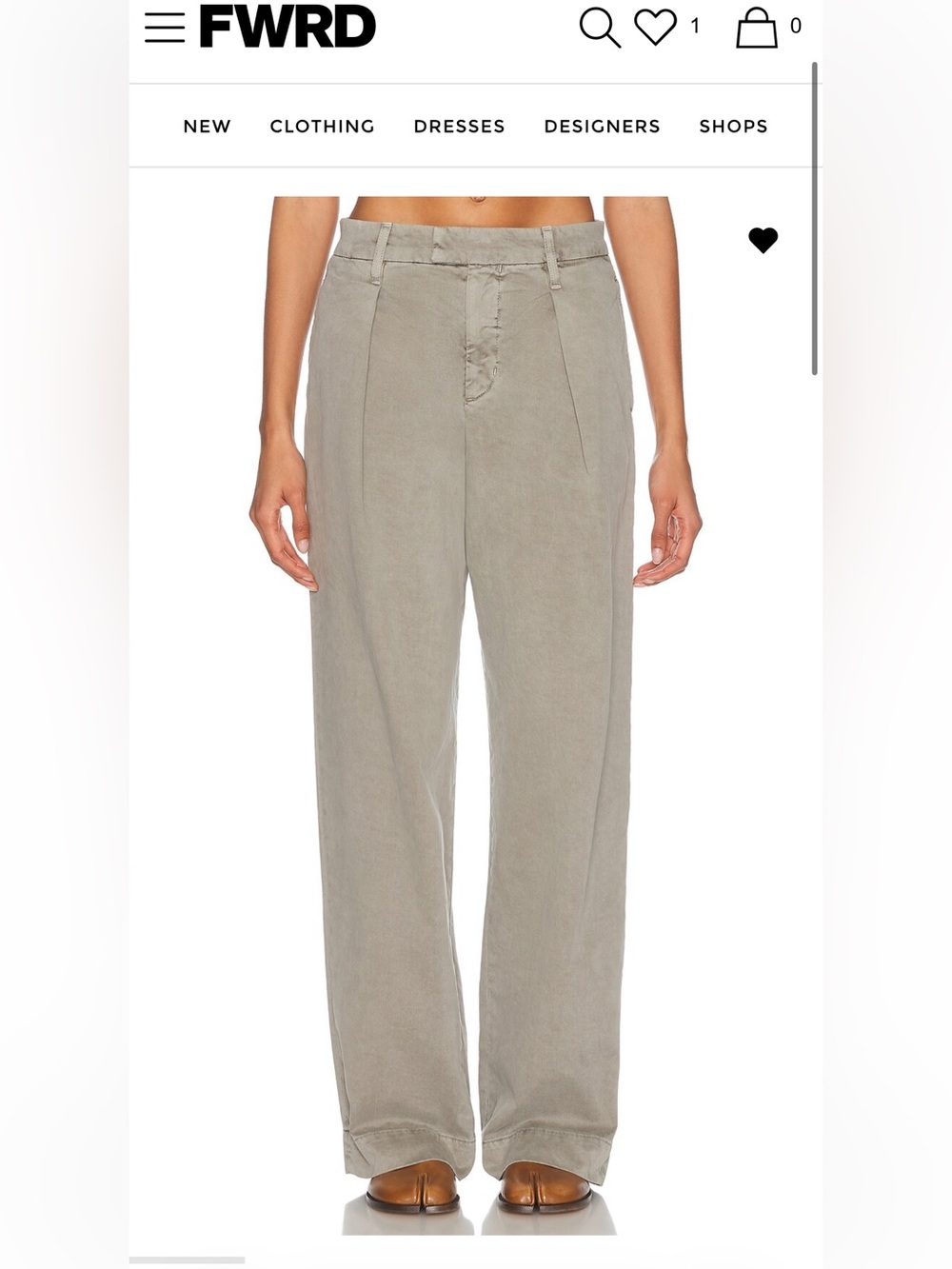 NWT SLVRLAKE Wide Pleat Chino Pant